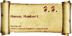 Hanus Humbert névjegykártya